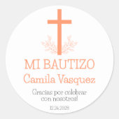 バプテスマスペインのイシンプルスのバプテスマと離れクロスズ ラウンドシール (正面)