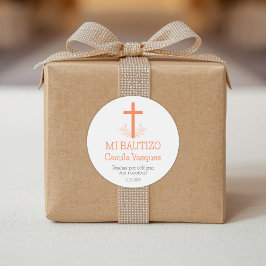 バプテスマスペインのイシンプルスのバプテスマと離れクロスズ ラウンドシール