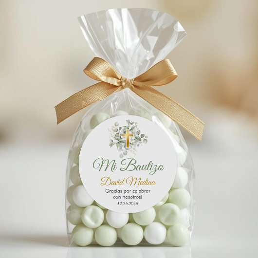 バプテスマスペインのインかわいい緑葉の人 ラウンドシール