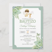 バプテスマスペインのス男の赤ちゃんのインビタシオンバウティゾ 招待状 (正面)