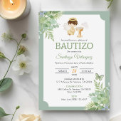 バプテスマスペインのス男の赤ちゃんのインビタシオンバウティゾ 招待状
