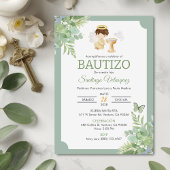 バプテスマスペインのス男の赤ちゃんのインビタシオンバウティゾ 招待状