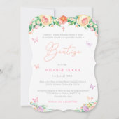 バプテスマスペインのパーティー蝶 招待状 (正面)