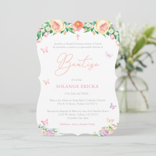 バプテスマスペインのパーティー蝶 招待状 (スタンド正面)