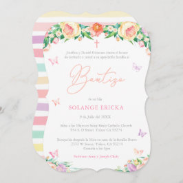 バプテスマスペインのパーティー蝶 招待状