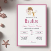 バプテスマスペインのベビーガールのインビタシオンバウティゾ 招待状