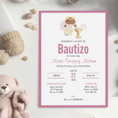 バプテスマスペインのベビーガールのインビタシオンバウティゾ 招待状