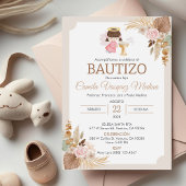 バプテスマスペインのベビーガールのインビタシオンバウティゾ 招待状