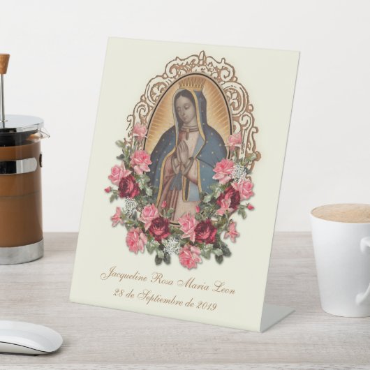 バプテスマスペインのリクエルドバウティゾ宗教祈りの言葉 台座サイン (インサイチュ)