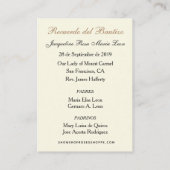 バプテスマスペインのリクエルドバウティゾ宗教祈りの言葉 名刺 (裏面)