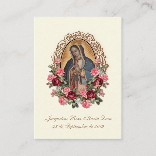 バプテスマスペインのリクエルドバウティゾ宗教祈りの言葉 名刺 (正面)