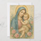 バプテスマスペインのリーベビーイエス《キリスト教》洗礼式や命名式 招待状 (正面)