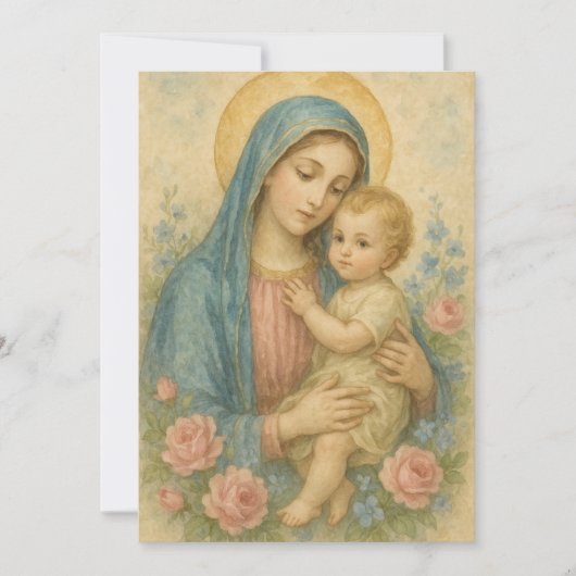 バプテスマスペインのリーベビーイエス《キリスト教》洗礼式や命名式 招待状 (正面)