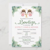 バプテスマスペインの招待状双子の姉妹 招待状 (正面)