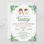 バプテスマスペインの招待状女の子とボーティゾ 招待状 (正面)