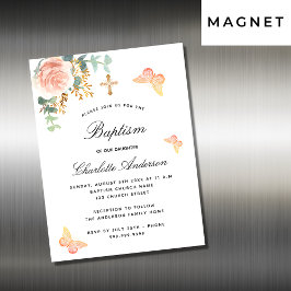 バプテスマバラフローラバタフライ招待磁石