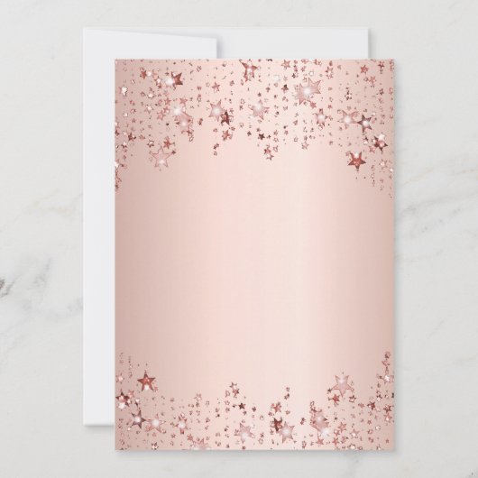 バプテスマバラ金ゴールドスターガールエレガント 招待状 (裏面)