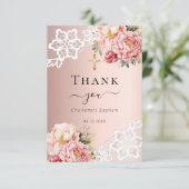 バプテスマバラ金ゴールドピンクフローラレースクロス サンキューカード (スタンド正面)