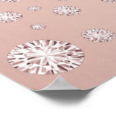 バプテスマバラ金ゴールドピンク花ガールウェルカム ポスター (角)