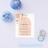 バプテスマバラ金ゴールドフローラアーチバジェット招待 チラシ (シングル)