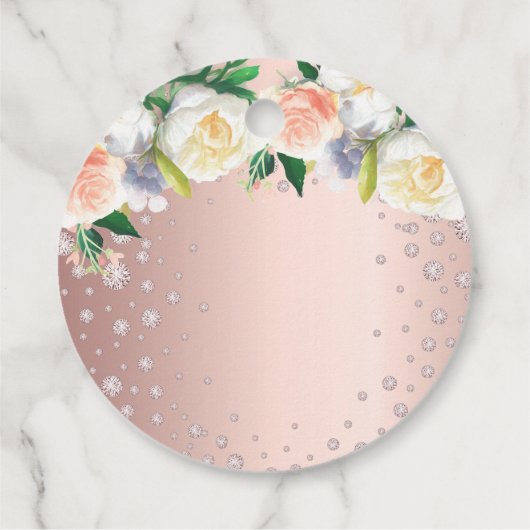 バプテスマバラ金ゴールドフローラホワイトピンクの女の子 フェイバータグ (裏面)