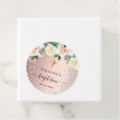 バプテスマバラ金ゴールドフローラホワイトピンクの女の子 フェイバータグ (インサイチュ)