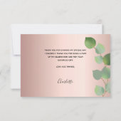 バプテスマバラ金ゴールドユーカリ写真サンキューカード サンキューカード (裏面)