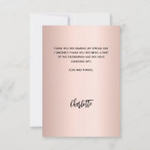 バプテスマバラ金ゴールド写真ベビーガール サンキューカード (裏面)