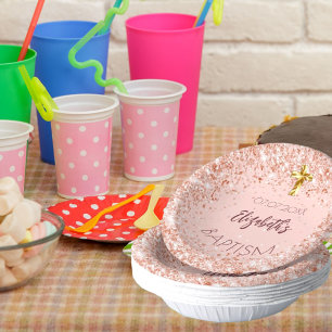 バプテスマバラ金ゴールド紙吹雪ガールネーム ペーパーボウル