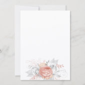 バプテスマバラ金ゴールド花模様ガールエレガントホワイト 招待状 (裏面)