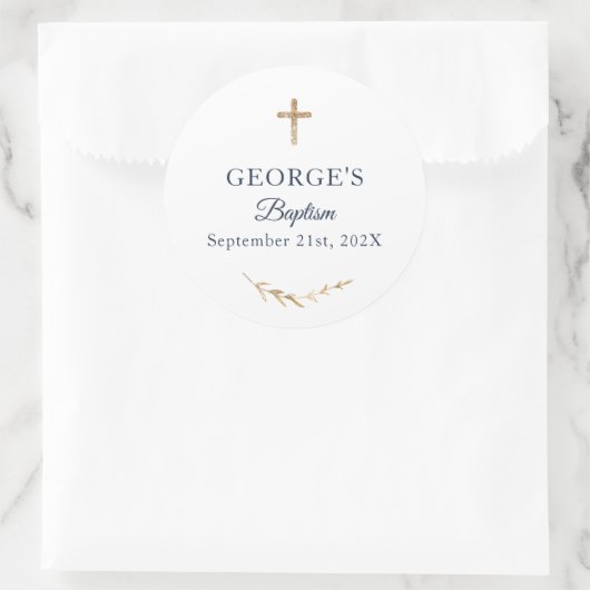 バプテスマパーソナライズされたエレガントス ラウンドシール (バッグ)