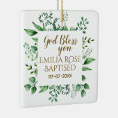 バプテスマパーソナライズされたギフト神が日付を祝福 セラミックオーナメント (右)