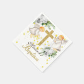 バプテスマパーソナライズされたナ男女兼用プキン スタンダードカクテルナプキン (角)