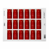 バプテスマパーソナライズされたレッド金ゴールドハンドサニタイザー ラベル (フルシート)