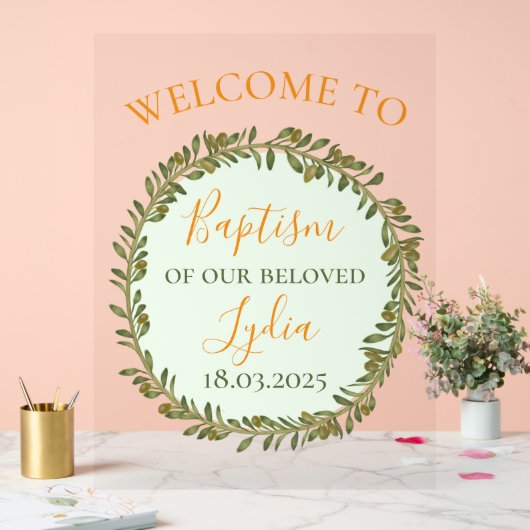 バプテスマパーソナライズされたーアクリルウェルカムサイン アクリルサイン (ウェディング)