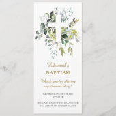 バプテスマパーソナライズされた祈りの言葉カード メニュー (正面)