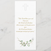 バプテスマパーソナライズされた祈りの言葉カード メニュー (裏面)