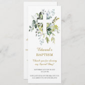 バプテスマパーソナライズされた祈りの言葉カード メニュー (正面/裏面)