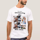バプテスマパーソナライズされた4フォトコラージュTシャツ Tシャツ (正面)