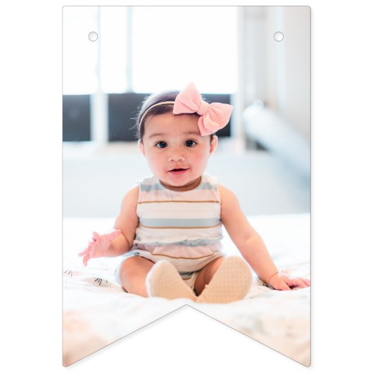 バプテスマパーティーパーソナライズされた装飾16写真 バンティングフラッグ (第1の旗)