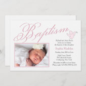 バプテスマフォントフォト招待状 招待状 (正面/裏面)