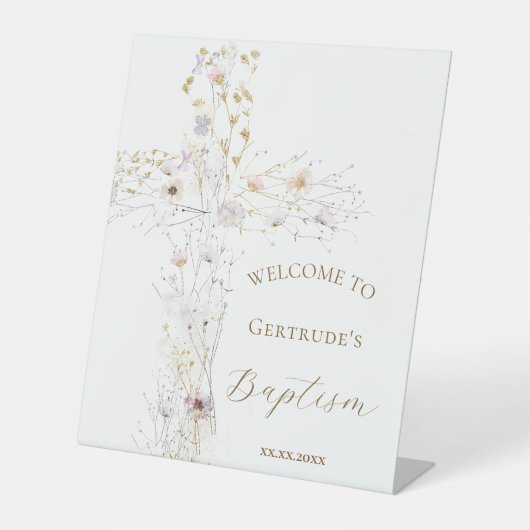 バプテスマフローラクロス歓迎サイン 台座サイン (正面)