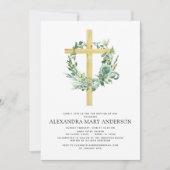 バプテスマフローラグリーナリーセージユーカリ 招待状 (正面)