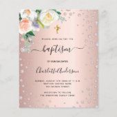 バプテスマフローラバラ金ゴールドピンクの予算招待 チラシ (正面)