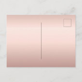 バプテスマフローラバラ金ゴールドピンクエレガントガール インビテーションポストカード (裏面)