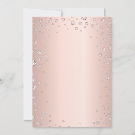 バプテスマフローラバラ金ゴールドピンクエレガントガール 招待状 (裏面)