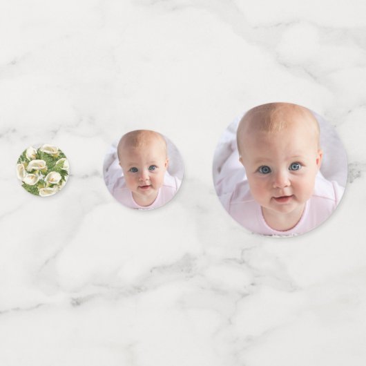 バプテスマフローラ幾何学的なカラユリ金ゴールド写真 コンフェッティ (正面)