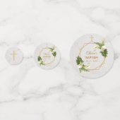 バプテスマフローラ幾何学的なカラユリ金ゴールド写真 コンフェッティ (裏面)