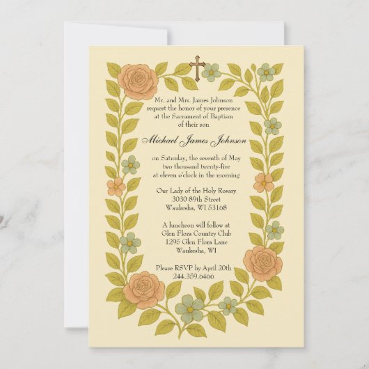 \バプテスマベビーガーディアンエンジェルフローラ 招待状 (正面)