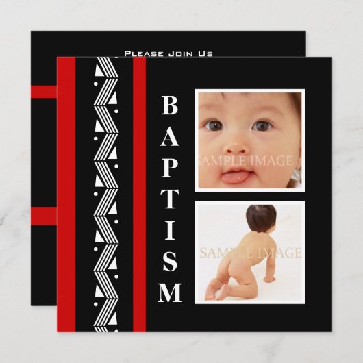 バプテスマベビーファンキーの写真PERSONALIZE 招待状 (正面/裏面)